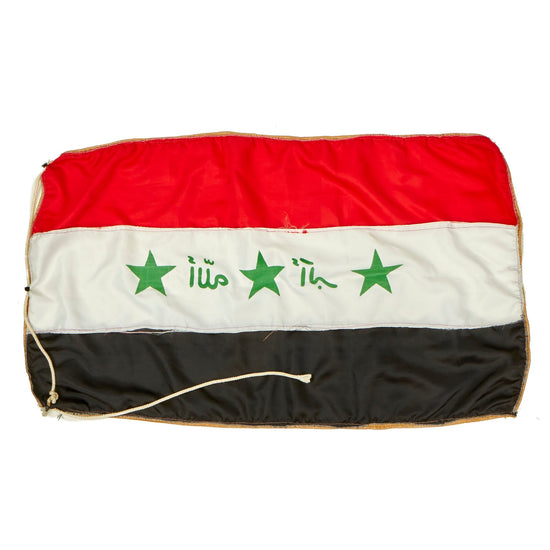Original Operation Iraqi Freedom Multi-Piece Constructed Flag of Iraq With Gold Fringe - 36” x 21” Original Items