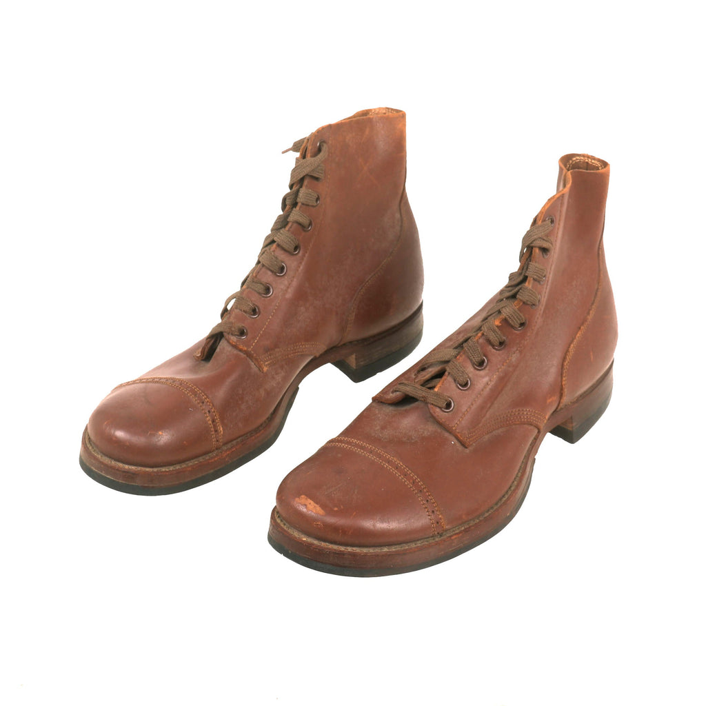 Original U.S. WWII Model 1939 American Service Shoe Low Boot Dated 1942 - Size 9D Original Items