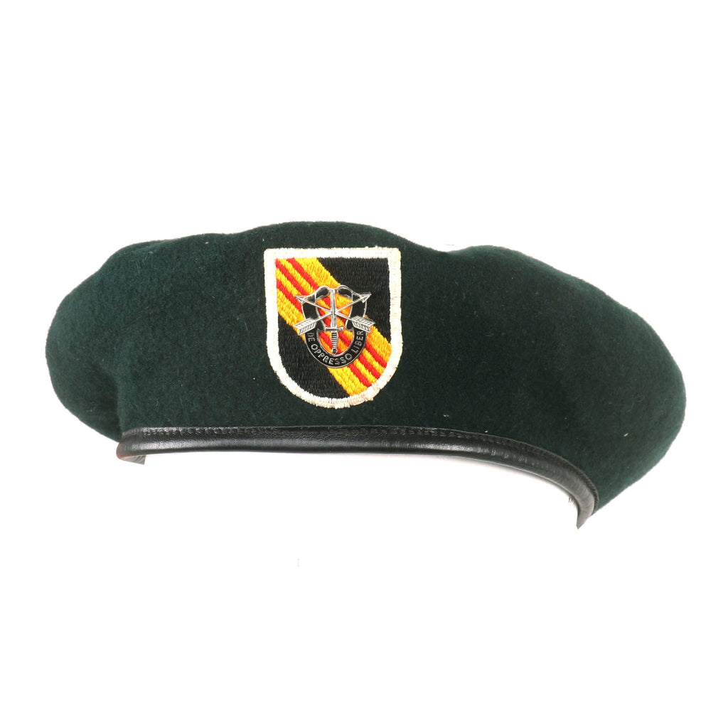 Original U.S. Vietnam War 5th Special Forces Group Airborne Green Beret - Pre-1967 - Size 7 ⅝ Original Items