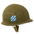 Original U.S. Korean War 1945 3rd Infantry Division Officer’s M1 McCord Front Seam Swivel Bale Helmet with Firestone Liner - Lieutenant Original Items