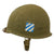Original U.S. Korean War 1945 3rd Infantry Division Officer’s M1 McCord Front Seam Swivel Bale Helmet with Firestone Liner - Lieutenant Original Items