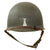 Original U.S. WWII Photographer’s Schlueter Front Seam Swivel Bale M1 Helmet with International Molded Plastics Liner Original Items