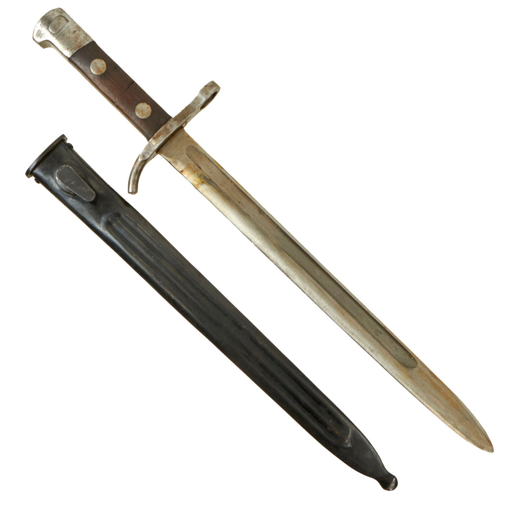 Original Finnish WWII Model 1928 Bayonet by Hackman & Co with Scabbard - As For M/27 Mosin-Nagant Rifle Original Items