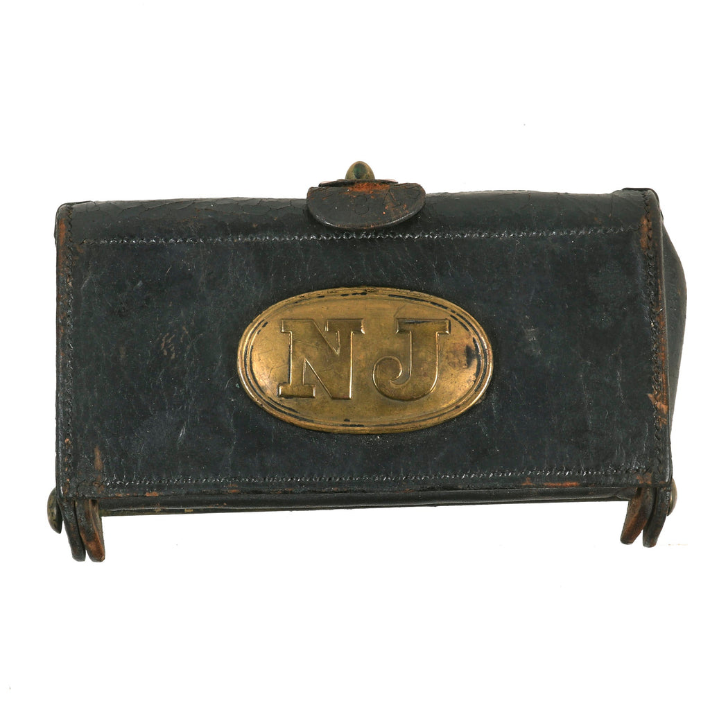 Original U.S. Indian Wars M1874 .45/70 McKeever Cartridge Box with N.J. Plate - Springfield Trapdoor Rifle Original Items