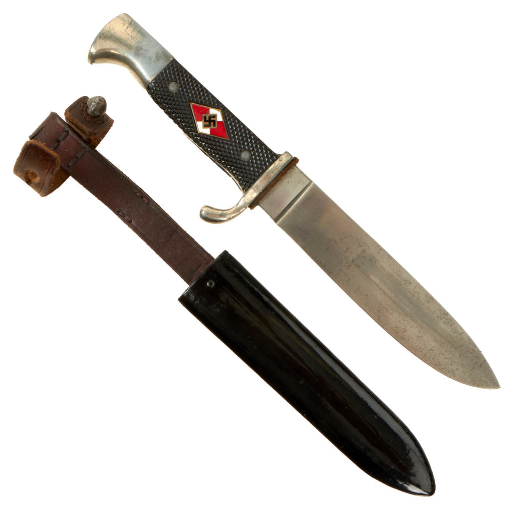 Original German WWII 1941 Dated Late Pattern HJ Knife by Rare Maker Klittermann & Moog with Refurbished Scabbard - RZM M7/29 Original Items