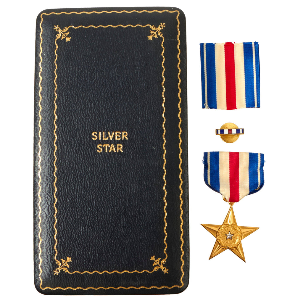 Original U.S. WWII Silver Star Set With Pin & Proper Presentation Case Original Items