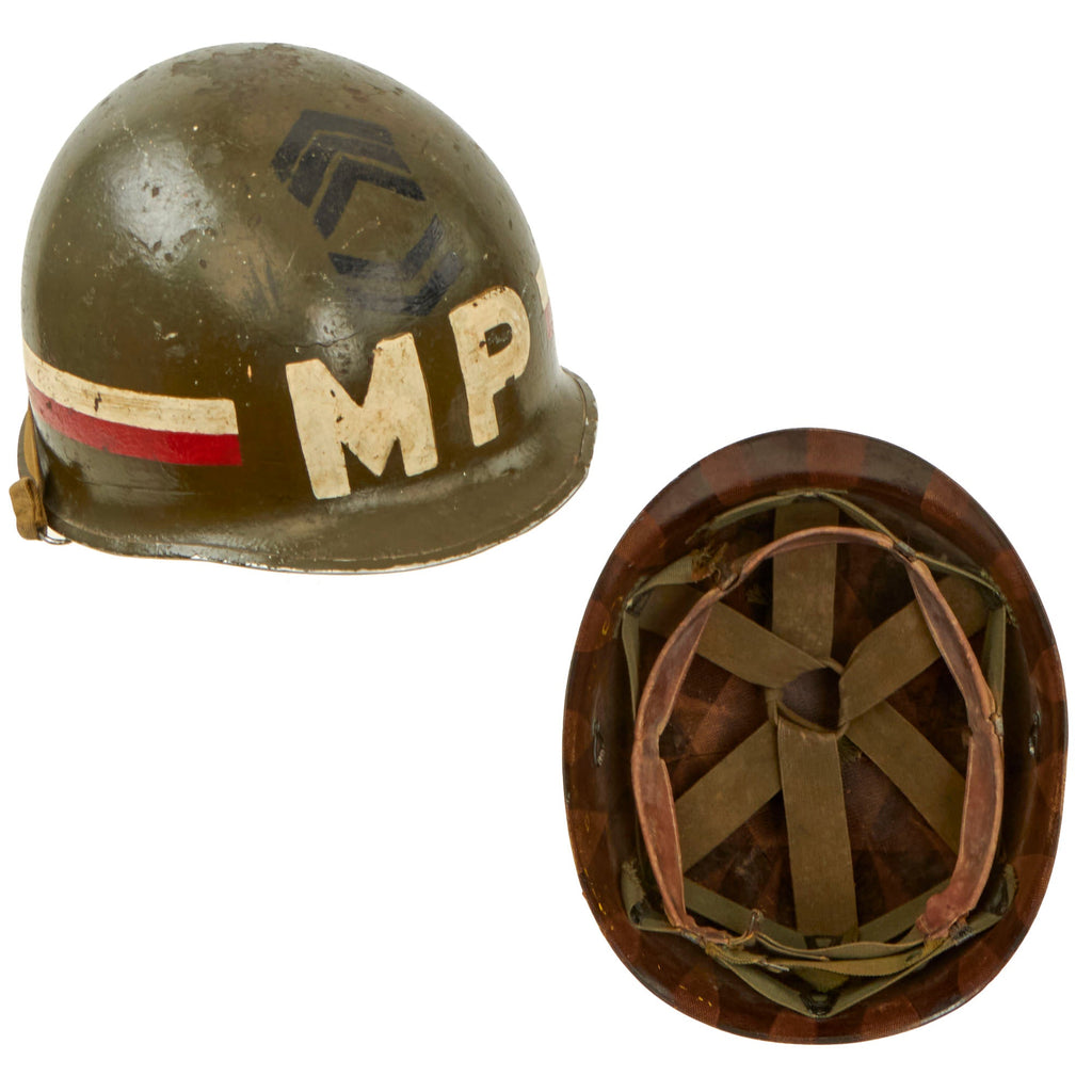 Original U.S. Korean War Era McCord Military Police M1 Helmet With Painted South Carolina National Guard Westinghouse Liner Original Items