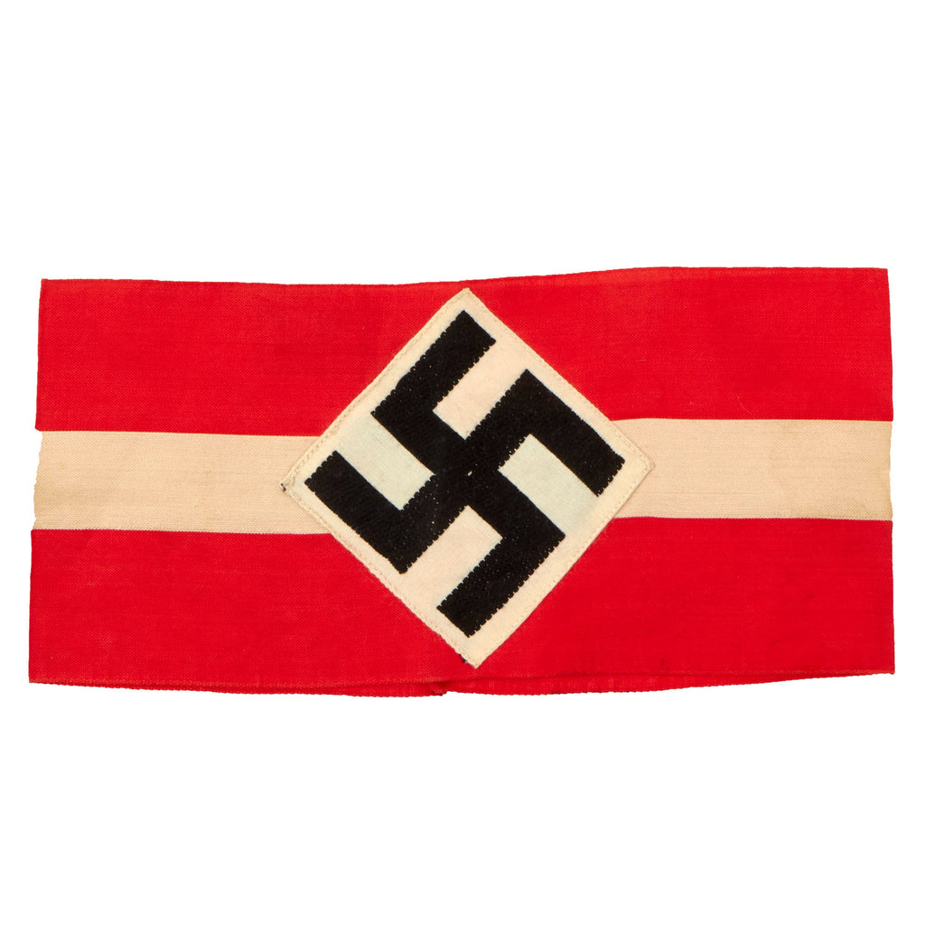 Original German WWII HJ Member Armband with Embroidered Insignia & RZM Tag - RZM A4 (b. 18/1743) Original Items