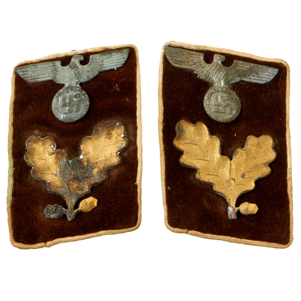 Original German WWII NSDAP District Department Leader Matched Pair of Collar Tabs with RZM Tag - Bereichsleiter Original Items