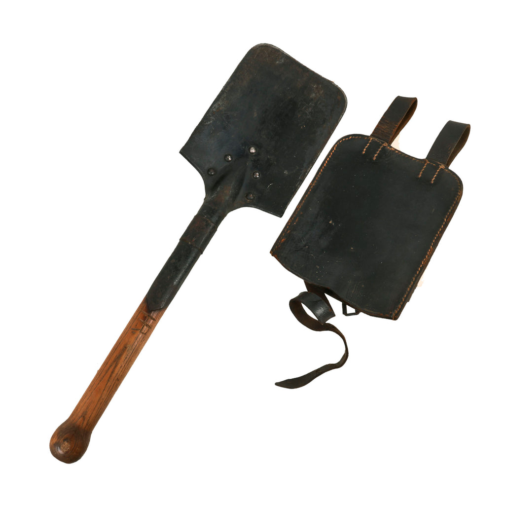 Original German WWII Square Head Entrenching Tool With Carrier Dated 1938 by Otto Sindel Original Items