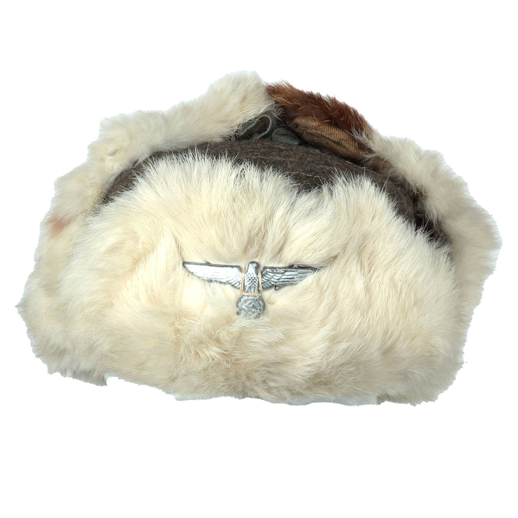 Original German WWII Eastern Front Heer Army Rabbit Fur Pelzmütze Winter Hat - Size 55 Original Items