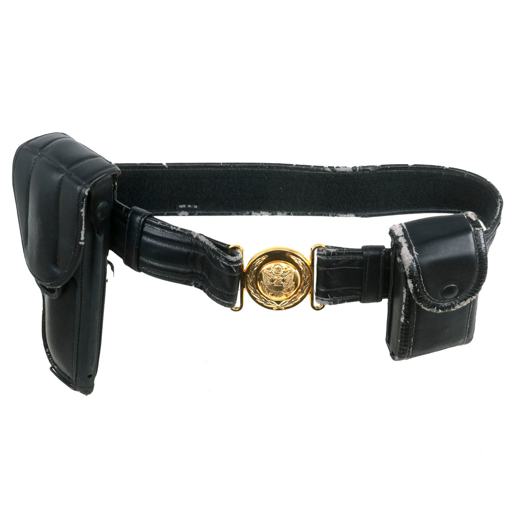 Original U.S. Desert Storm Era General Officer’s Belt & 1902 Brocade 24K Gold-Plated Buckle with M9 Beretta Holster & Magazine Pouch Original Items