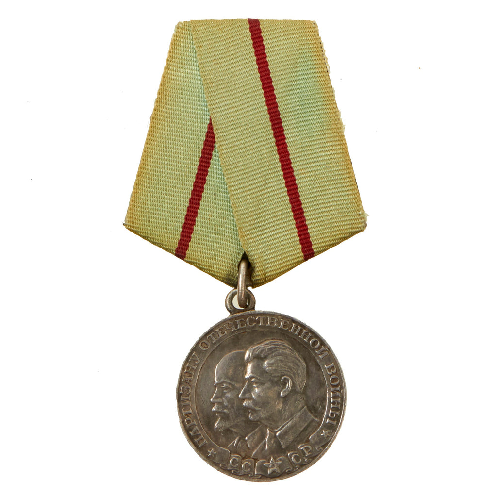 Original Soviet WWII Partisan of the Great Patriotic War 1st Class Medal Type II on Original Mount Original Items