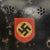Original German WWII M34 Square Dip Double Decal Fire Protection Police Helmet with Comb and Rare Leather Neck Shield - Feuerwehr Original Items