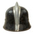 Original German WWII M34 Square Dip Double Decal Fire Protection Police Helmet with Comb and Rare Leather Neck Shield - Feuerwehr Original Items