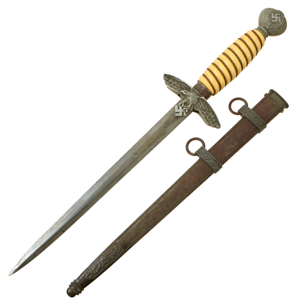 Original WWII German 2nd Model Luftwaffe Dagger by ALCOSO of Solingen with Scabbard - circa 1940 Original Items