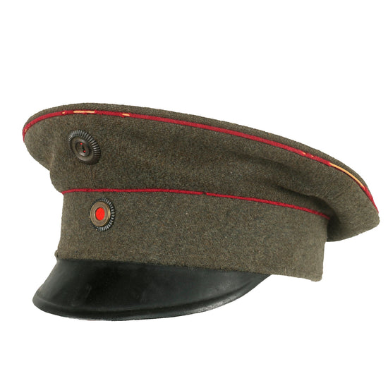 Original Imperial German WWI Prussian M1910 Feldgrau Veterinary Corps Schirmmütze Visor Cap Original Items