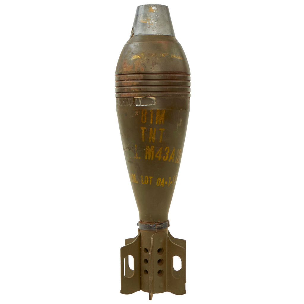 Original U.S. Korean War Deactivated 81mm M43A1B1 HE Mortar Shell Round dated 1953 - Inert Original Items