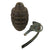 Original U.S. Pre-WWII Inert Early MkII Pineapple Fragmentation Grenade With WWII Era M200A1 Smoke Grenade Fuze Configured To M10 Series Fragmentation Fuse Original Items
