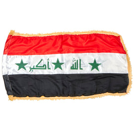 Original Operation Iraqi Freedom Flag of Iraq With Gold Trim Border - 47” x 27”