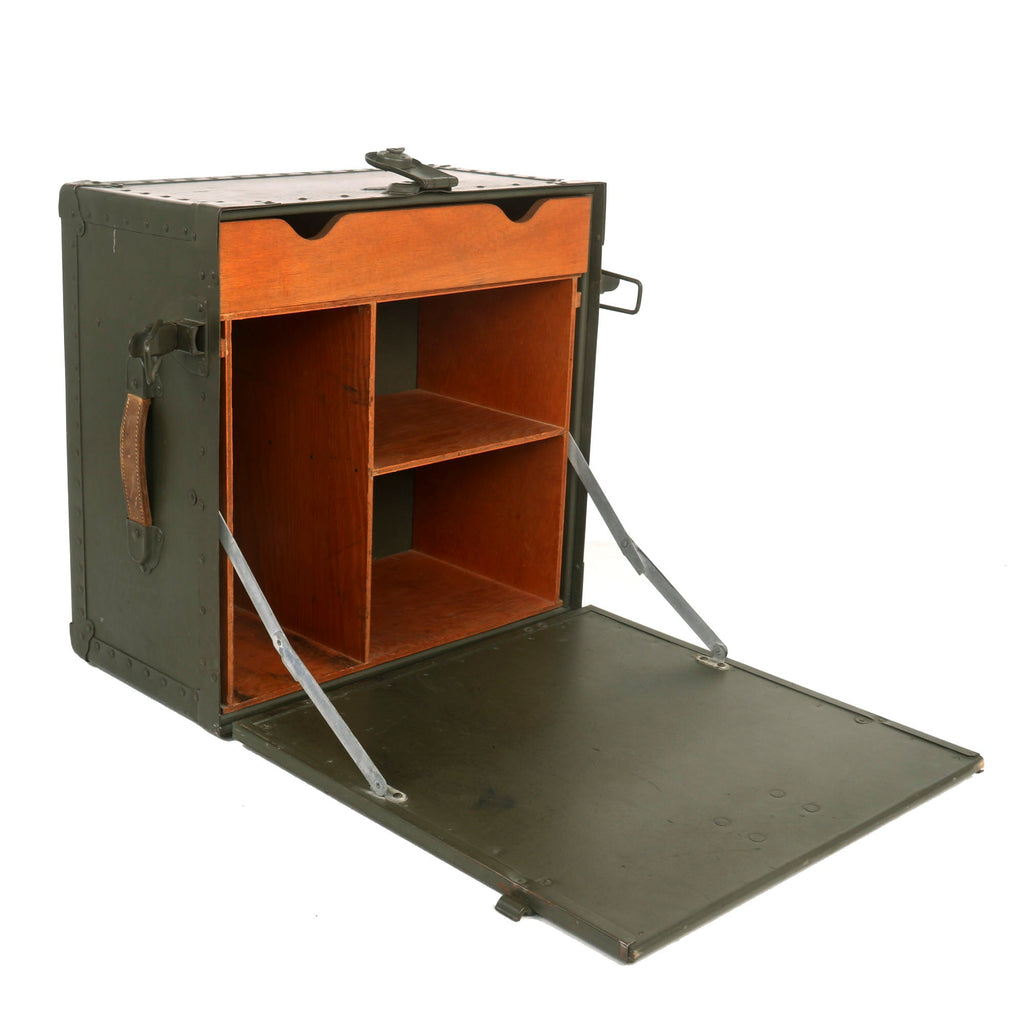 Original U.S. WWII 1944 Dated Army Officer Folding Field Desk by Rice-Stix Dry Goods Company Original Items