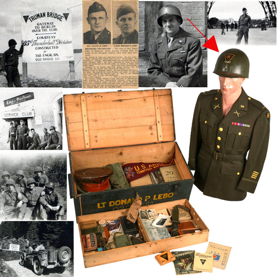 DRAFT WWII US Trunk Grouping Attributed to Lt. Donald Lebo, 330th Infantry, 83rd Division. "Time Capsule" (Straight from family!) Original Items
