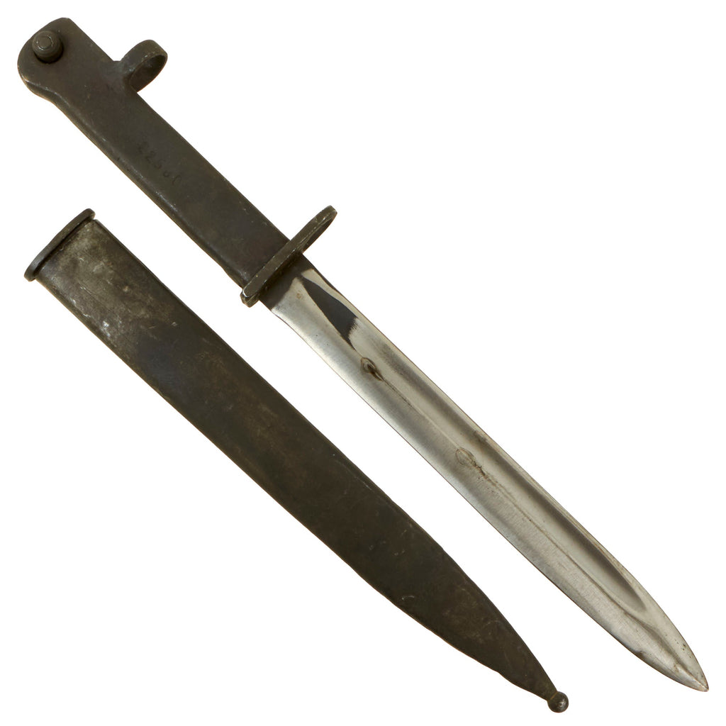 Original Turkish Ersatz FAL Battle Rifle Double Muzzle Ring Bayonet with Scabbard Original Items