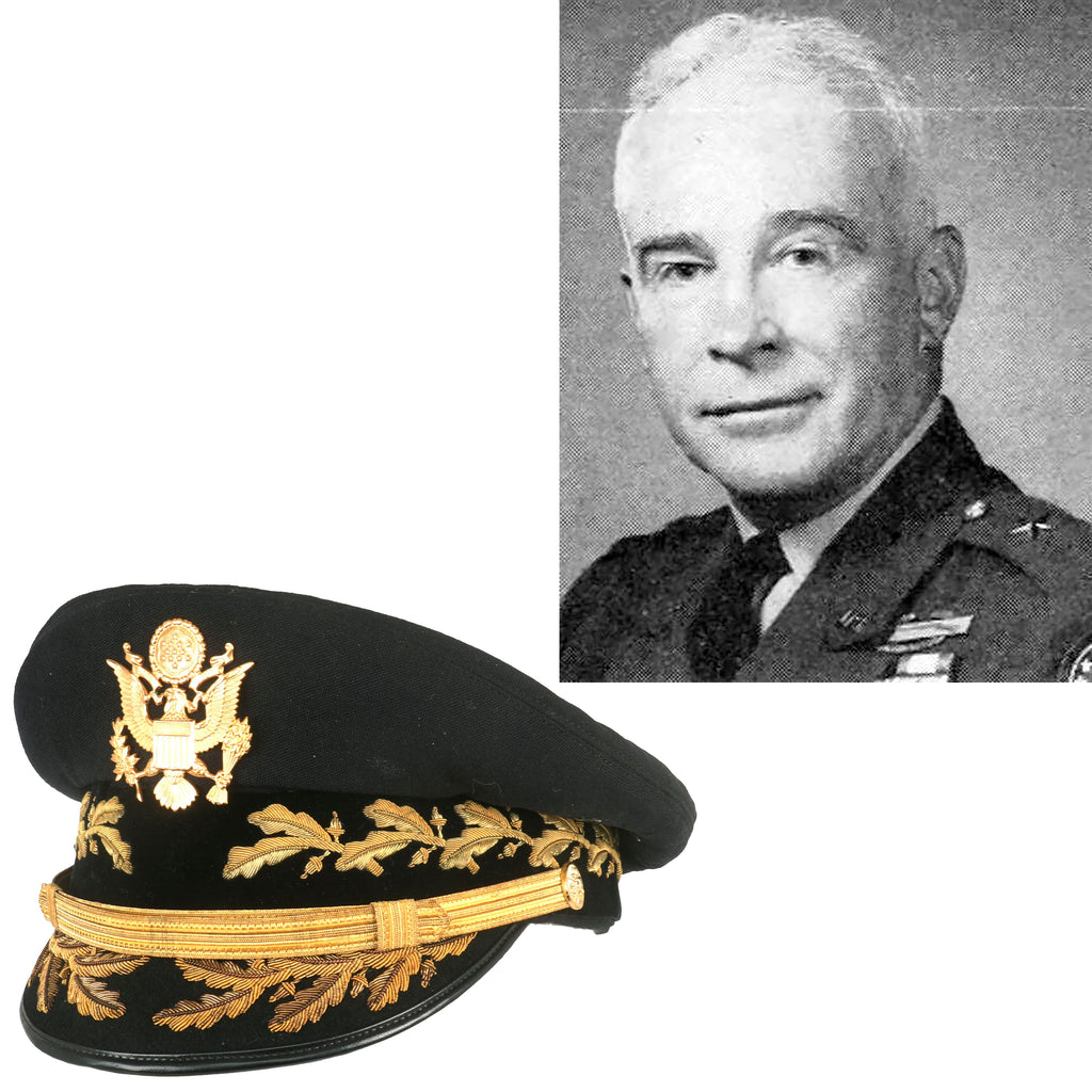 Original U.S. Vietnam War Era Named General Officer’s Dress Blue Uniform Peaked Visor Cap by Devonshire - Brigadier General Donald McGovern, Former Commander 5th Infantry Original Items