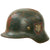 Original Rare German WWII Kriegsmarine Navy Repainted M35 Single Decal Helmet in "As Found" Condition with 53cm Liner - ET60 Original Items