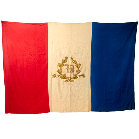 Original French Third Republic Late 19th Century to Early WWI Era Silk  Tricolor National - 94” x 64” Original Items