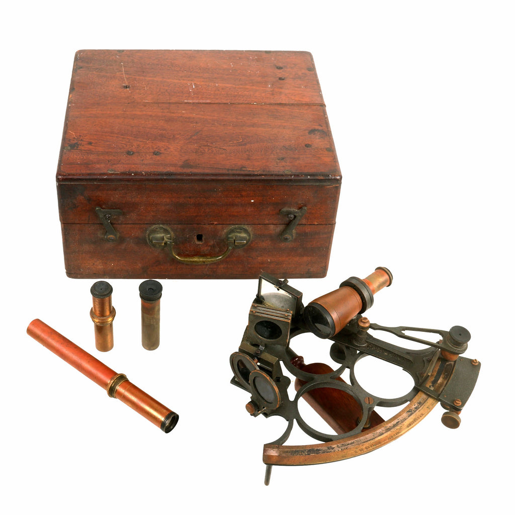 Original WWI Era Dutch Naval Sextant with Greek Markings in Case - From Dutch Ship Sold to Greece c.1930s Original Items