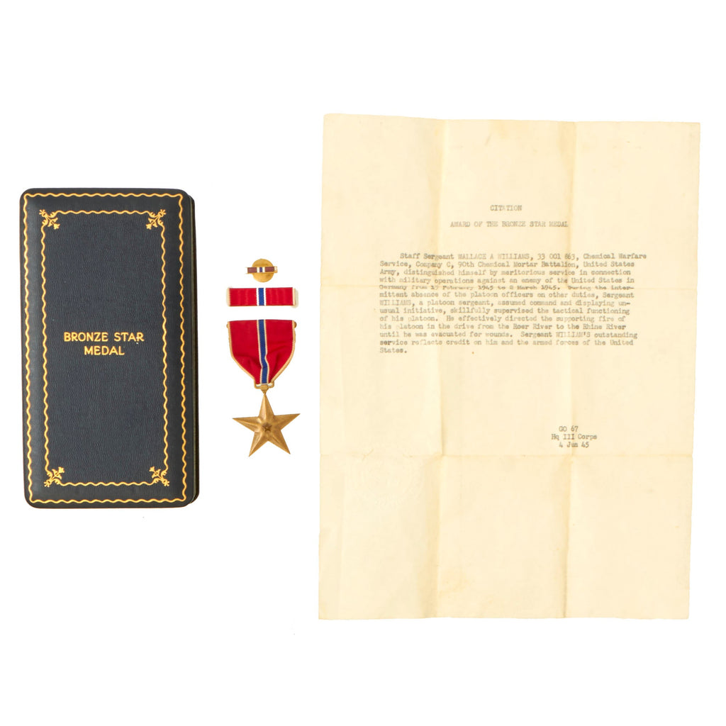Original U.S. WWII Cased Field-Awarded Bronze Star with Citation - 90th Chemical Mortar Battalion Original Items