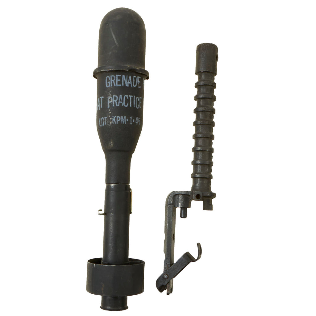 Original U.S. WWII M7 Grenade Launcher for M1 Garand Rifle with Inert 1942 Dated M11A2 Practice Grenade - 2 Items Original Items