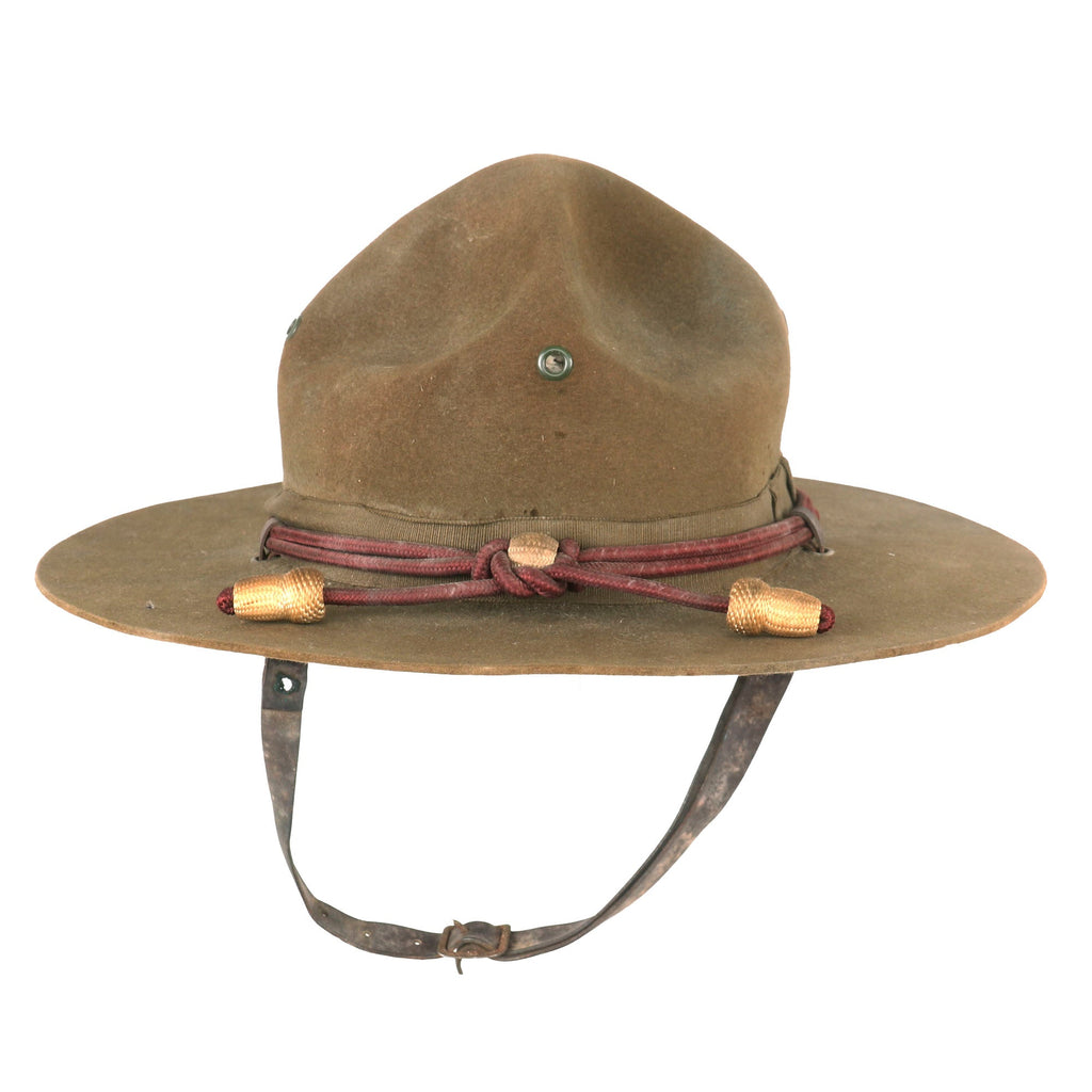 Original U.S. Pre-WWII M1911 Campaign Hat with Medical Cord - Complete with Sweatband and Chinstrap Original Items