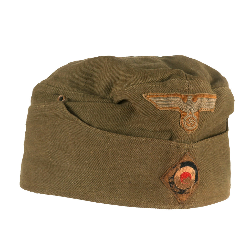 Original German WWII DAK Afrikakorps EM-NCO M38 Overseas Cap by Hans Brandt in size 59cm - dated 1942 Original Items