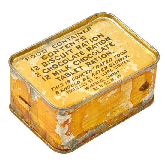 Original Canadian WWII 1945 Dated “Food Container” Sealed Emergency Ration by W. Clark Limited Original Items