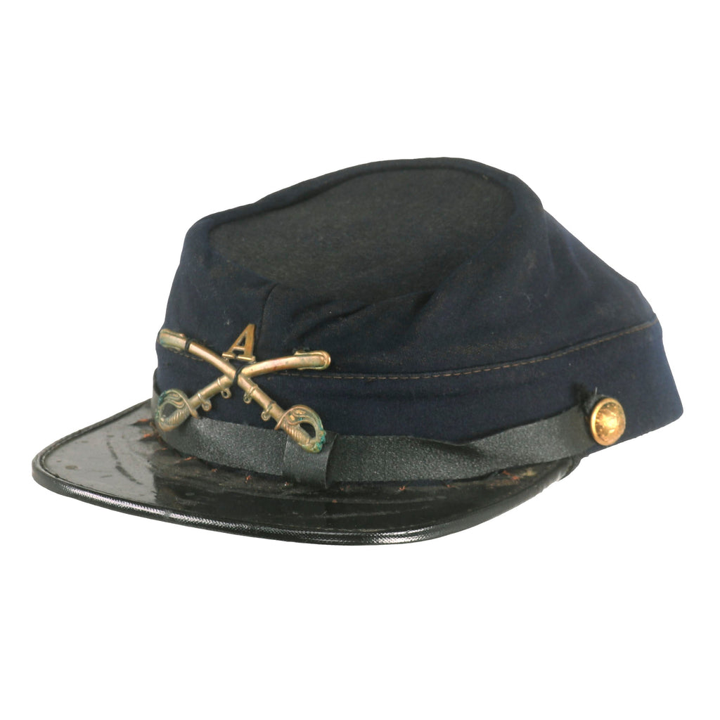 Original U.S. Indian Wars Model 1872 Federal Issue Chasseur Style Pattern Kepi With Cavalry Badge Original Items
