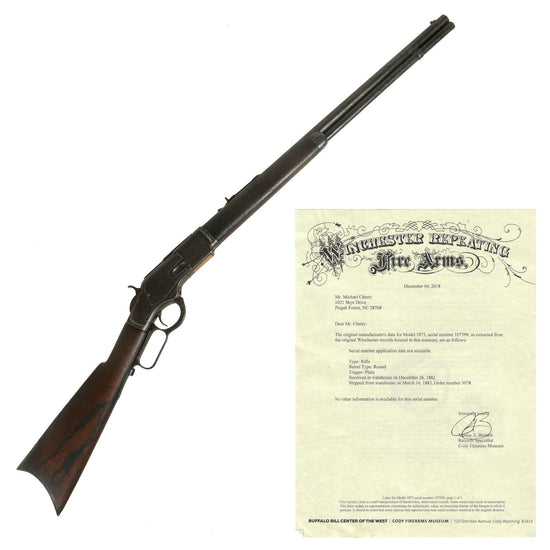 Original U.S. Winchester Model 1873 .44-40 Repeating Rifle with 24" Heavy Round Barrel and Factory Letter - Serial 107399A made in 1882 Original Items