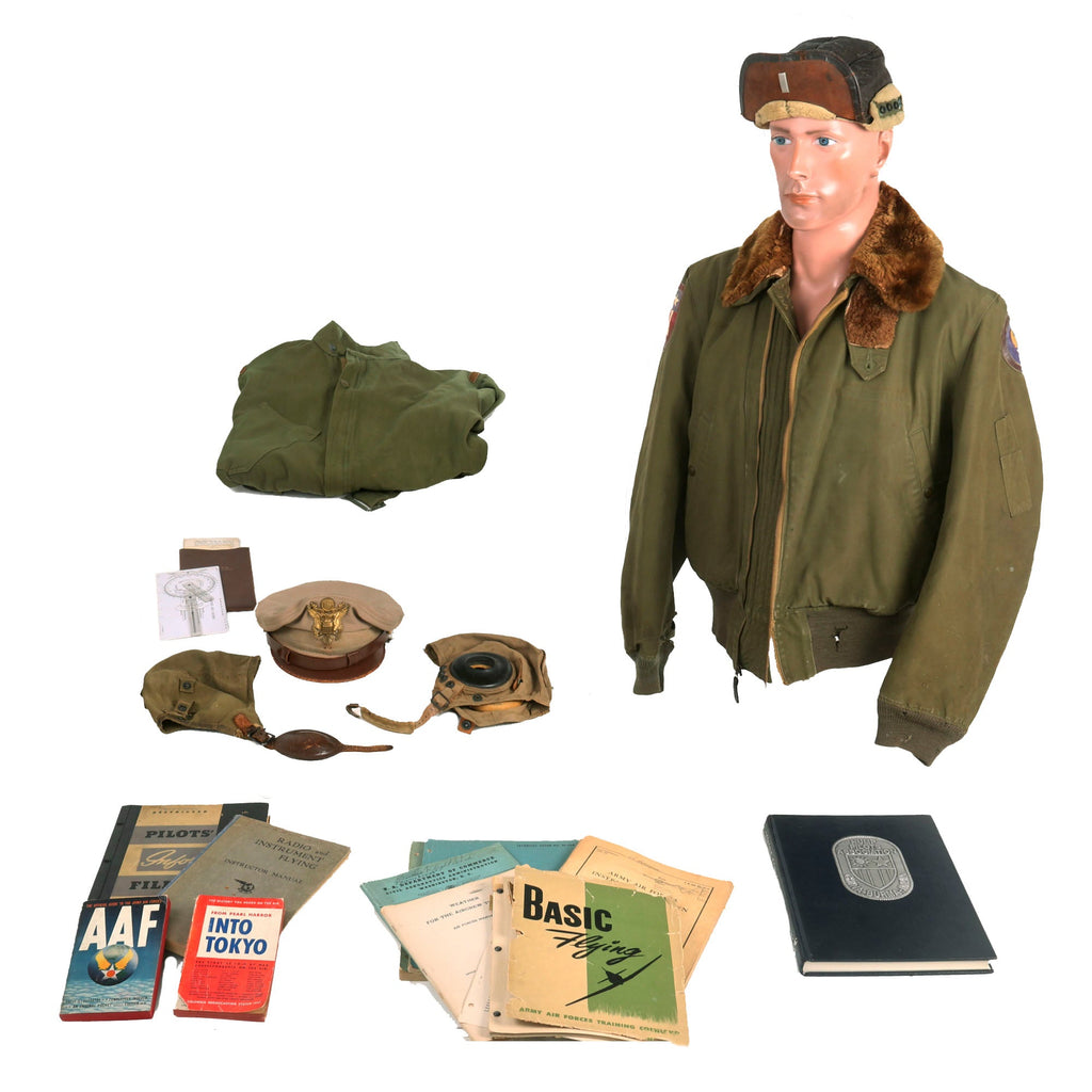 Original U.S. WWII China Burma India Hump Pilot Named B-15 Jacket Grouping - Lt Krieger Henderson Original Items