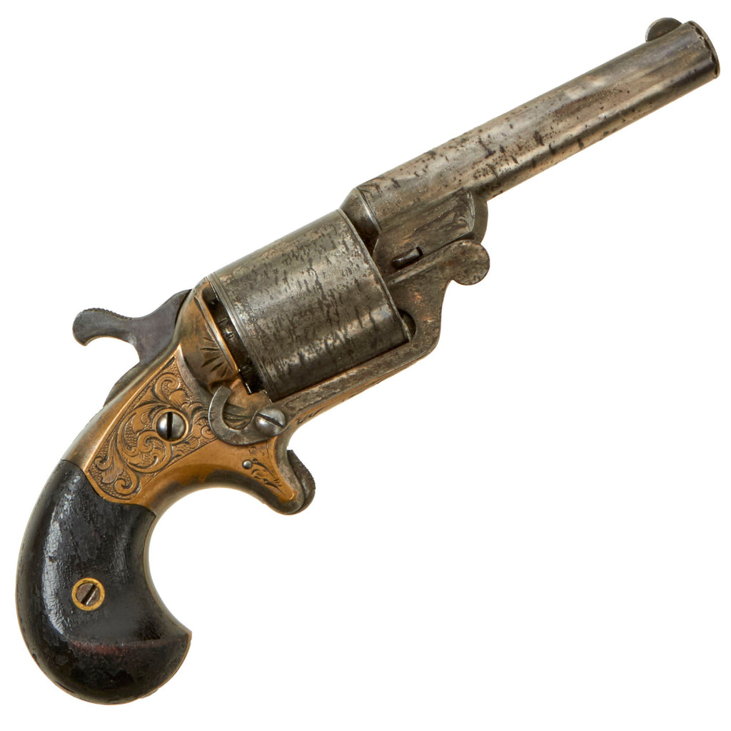 Original U.S. Civil War Era National Arms Co. Teat Fire .32 Cal Brass Frame Revolver - Serial 27001 - All Matching Original Items