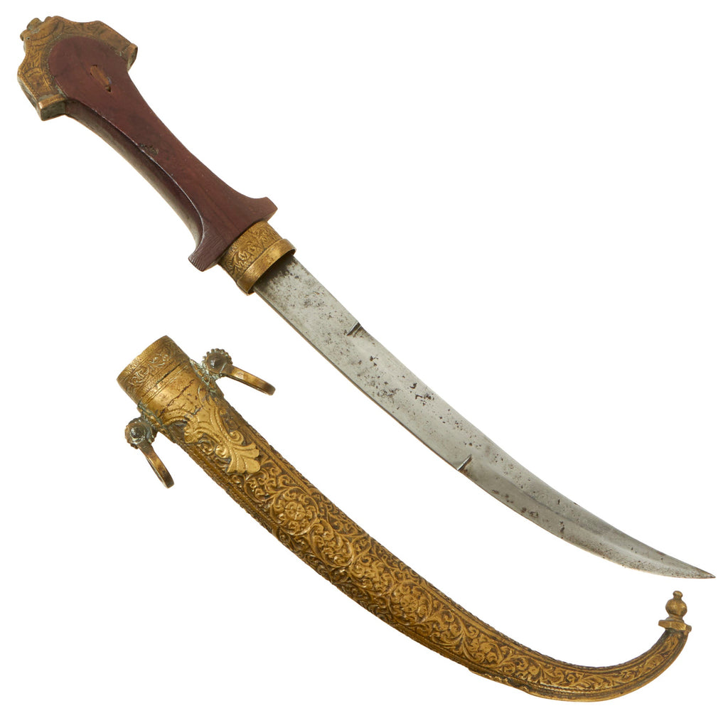 Original 19th Century North African Brass Mounted Jambiya Dagger