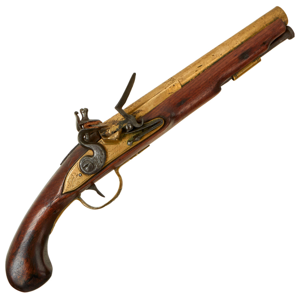 Original French Brass Barreled Flintlock Pistol by Royet Freres of St. Étienne Circa 1783 - Restocked in North America Original Items