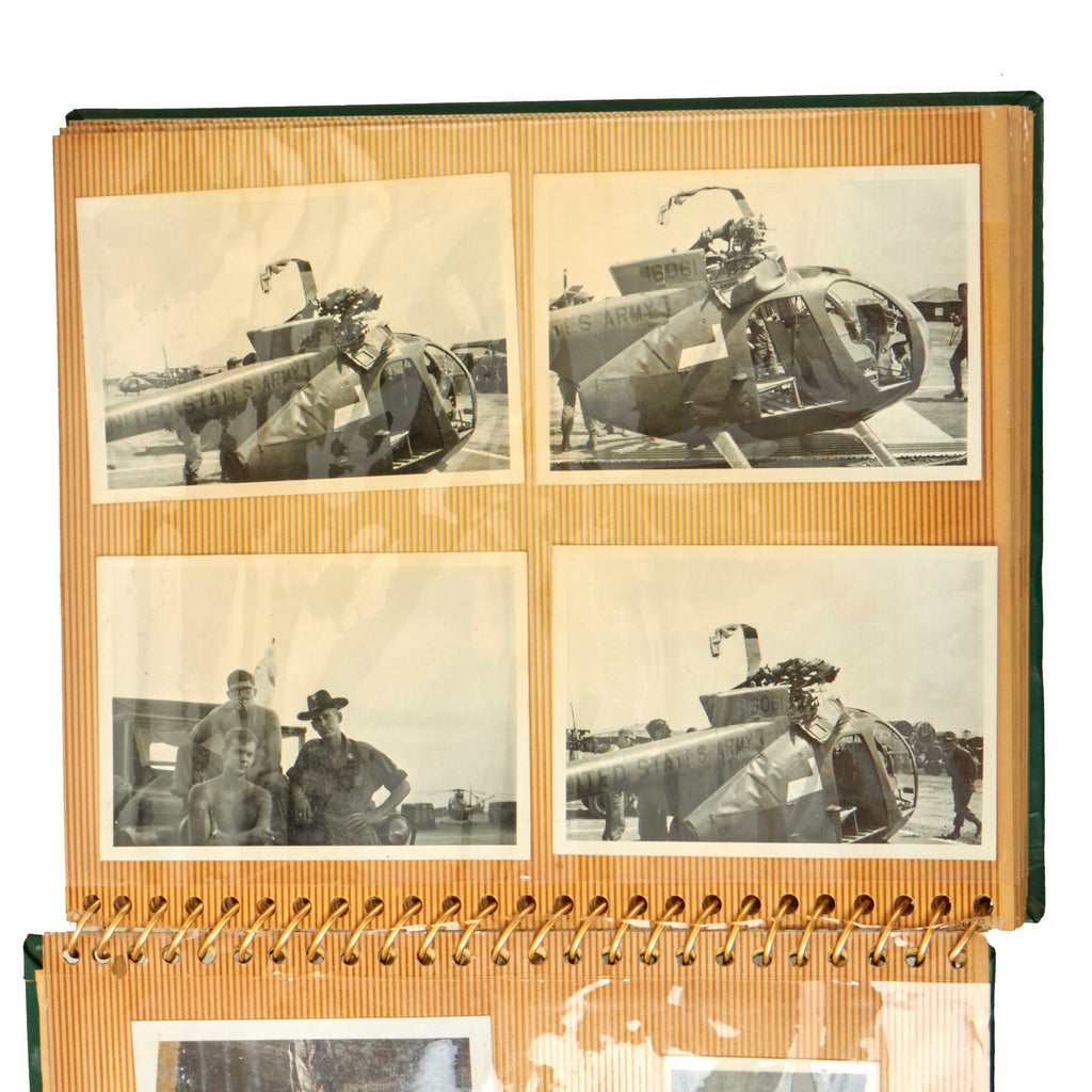 Original U.S. Vietnam War Hughes OH-6 Cayuse Light Observation Helicopter Pilot / Crewman Photo Album - 64 Photos Original Items