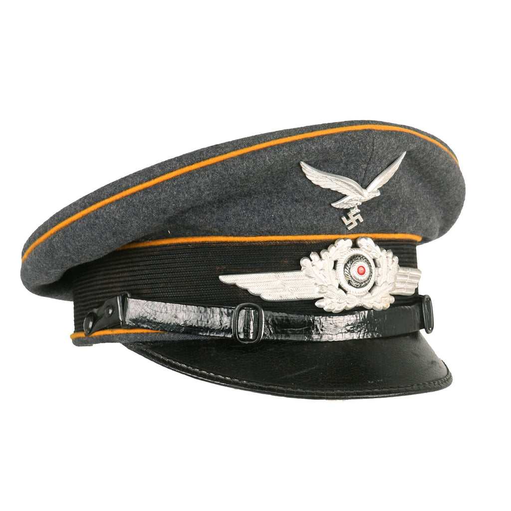 Original German WWII Luftwaffe Flight Branch EM/NCO Schirmmütze Visor Cap by Gebrüder Alm - size 57cm Original Items