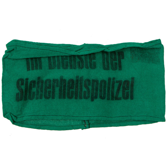 Original German WWII Sicherheitspolizei Security Police Green Armband - 1944 Issue Type Original Items