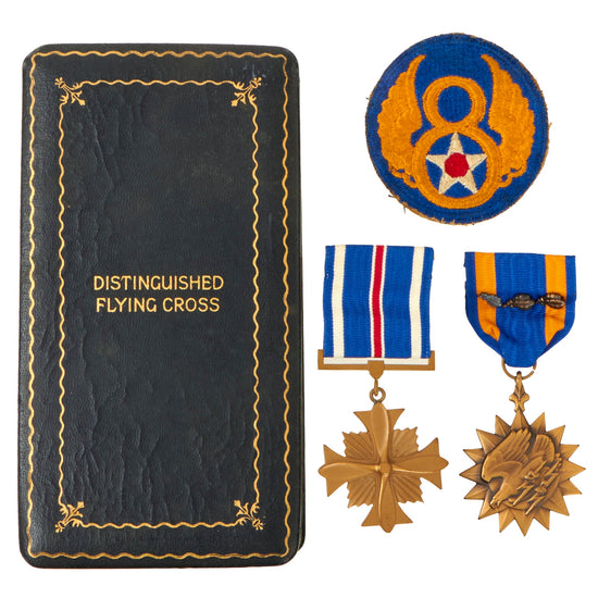 Original U.S. Name Engraved Air Medal Set With Distinguished Flying Cross For B-17 Gunner Ssgt Paul W. Frangos of the 3rd Bombardment Division Original Items