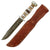 Original U.S. WWII 33rd Naval Construction Battalion Seabee USMC Mark 2 KA-BAR Fighting Knife by Olean With Theater Made Grip and Personalized Leather Sheath Original Items