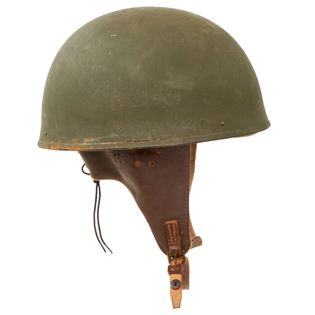 Original WWII British 1945 Dated MkI Dispatch Rider Helmet by Briggs Motor Bodies Ltd. Original Items