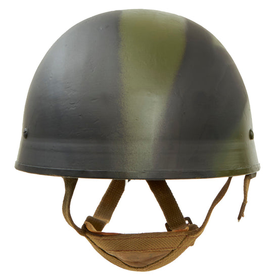 Original Belgian Post WWII British Style Paratrooper Helmet with Camouflage Pattern - Paracommando Regiment Original Items