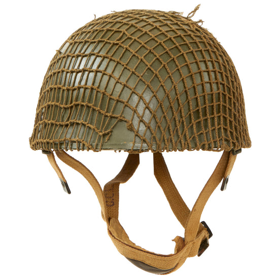 Original British MKII HSAT Paratrooper Helmet With Net by C.W.L. Dated 1972 - Identical To WWII Issue Original Items